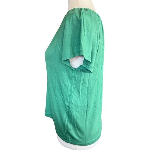 ModCloth Top Women's Vneck Green Small S/S M4402074 Stretch Casual Granolagirl - Picture 2 of 10